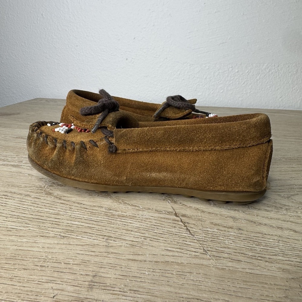Minnetonka Thunderbird Beaded Mocassin Loafers Toddler Little Kid Size 12 - Picture 5 of 11